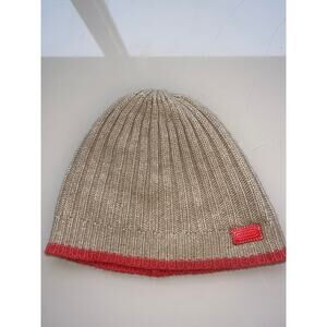 Coach Beanie Hat - Wool Blend - Brown with Orange Tag